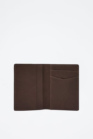 Cartera de piel Cillian Bifold - Marrón