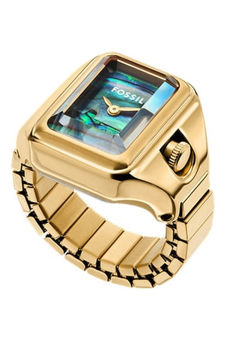 Anillo reloj de cuarzo de acero - Dorado