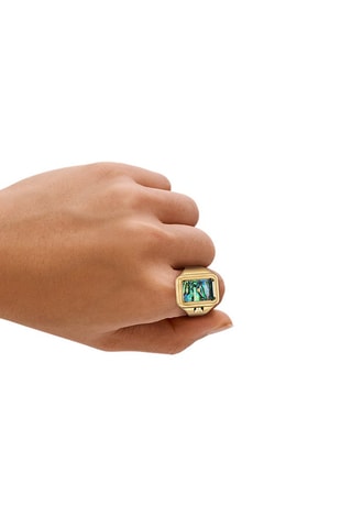 Anillo reloj de cuarzo de acero - Dorado