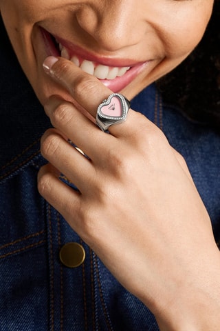 Anillo de cuarzo - Plateado y rosa