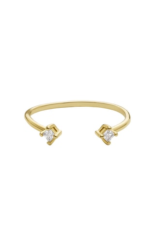 Anillo - Dorado y blanco