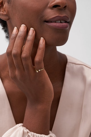 Anillo - Dorado y blanco