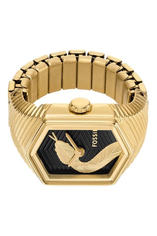 Anillo reloj de cuarzo - Dorado y negro