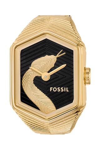 Anillo reloj de cuarzo - Dorado y negro