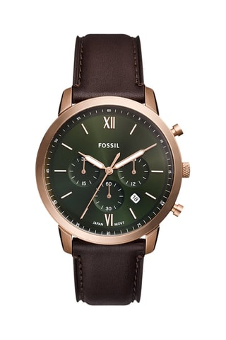 Reloj de cuarzo de piel - Marrón y rosa dorado