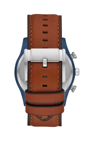 Reloj de cuarzo de piel Sullivan - Taquímetro - Marrón y azul