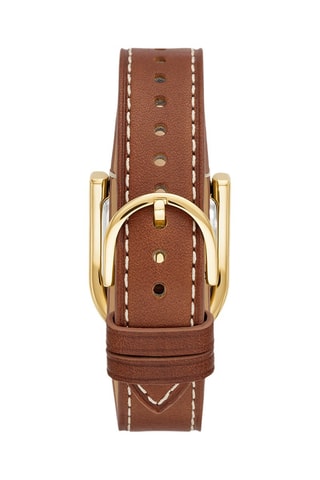 Reloj de cuarzo de piel - Marrón y dorado