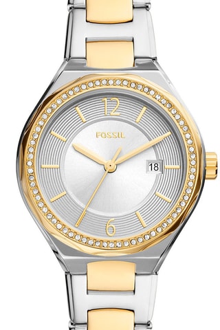 Reloj de cuarzo de acero Eevie - Plateado y dorado