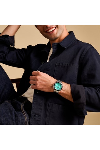 Reloj de cuarzo de acero - Plateado y negro