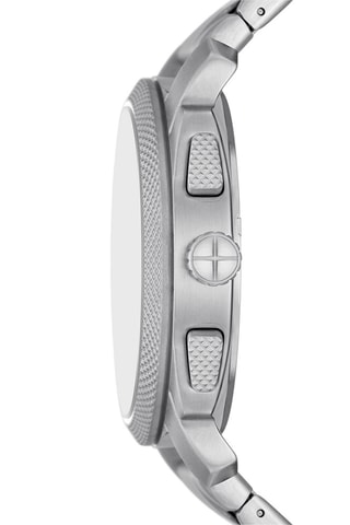 Reloj de cuarzo de acero - Cronógrafo - Plateado