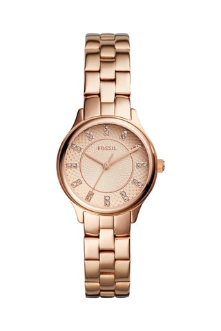 Reloj de cuarzo de acero Modern Sophisticate Fossil - Rosa dorado