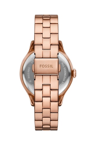 Reloj de cuarzo de acero - Rosa dorado y blanco