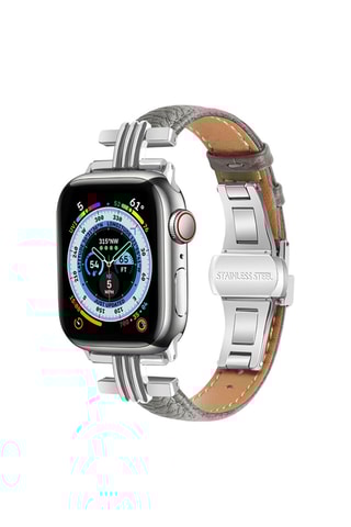 Cinturino in pelle con cinghia pieghevole per Apple Watch 38/40/41 mm - Grigio