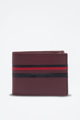 Cartera de piel Uspa Gold Cup - Burdeos