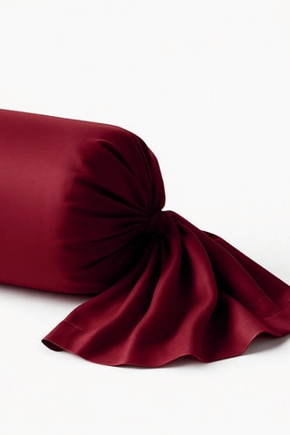 Funda de almohada de satén de algodón  - Burdeos