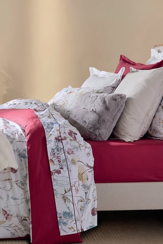 Funda de almohada de satén de algodón  - Burdeos