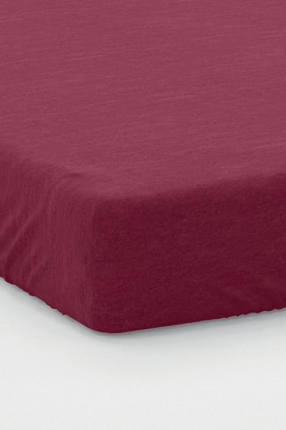 Sábana bajera de satén de algodón - Burdeos