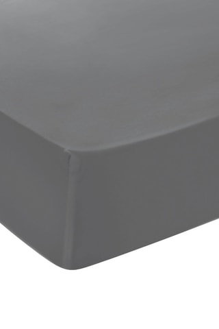 Sábana bajera de satén de algodón - Gris