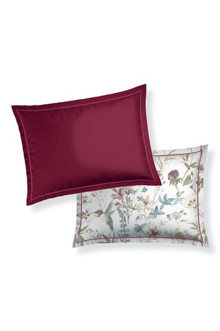 2 fundas de almohada de satén de algodón - Burdeos