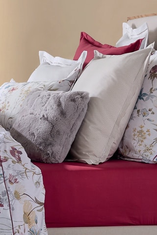 2 fundas de almohada de satén de algodón - Burdeos