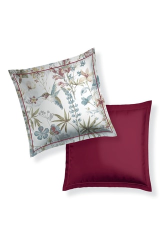 2 fundas de almohada de satén de algodón Aile mélodique - Blanco