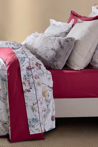 2 fundas de almohada de satén de algodón Aile mélodique - Blanco