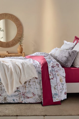 2 fundas de almohada de satén de algodón Aile mélodique - Blanco