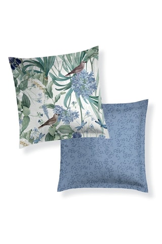 2 fundas de almohada de satén de algodón Jardin du paradis - Blanco