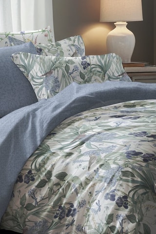 2 fundas de almohada de satén de algodón Jardin du paradis - Blanco