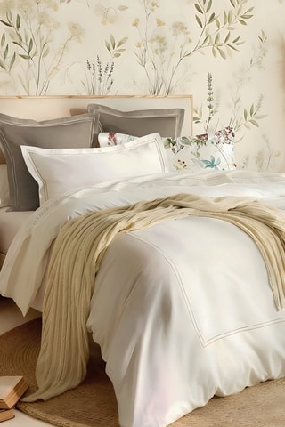 2 fundas de almohada de satén de algodón Cannes - Blanco