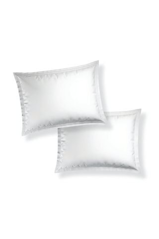 2 fundas de almohada de satén de algodón Cannes - Blanco