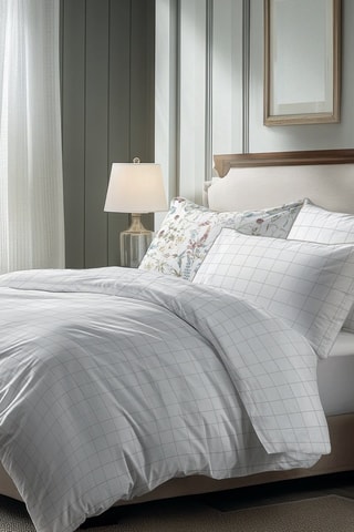 2 fundas de almohada de satén de algodón Caroline - Blanco