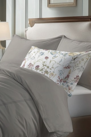 Sábana encimera de satén de algodón Cannes - Topo