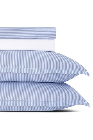 Juego de sábanas de percal de algodón Aix Marseille - Celeste