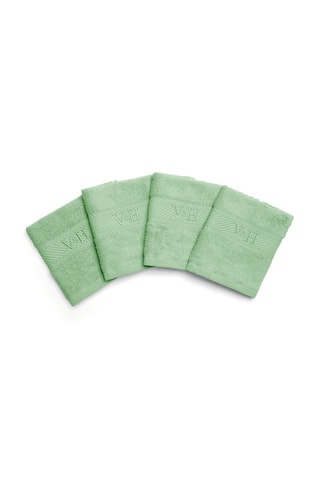 4 toallas de tocador Nuage - Verde -  30 x 30 cm 