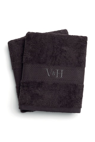 2 toallas de baño Nuage - Gris oscuro - 70 x 140 cm