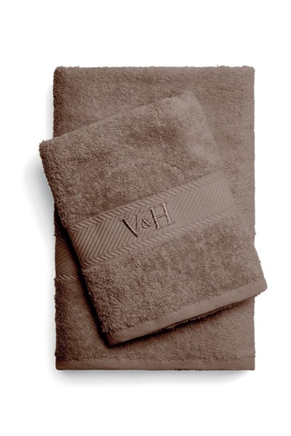 Toalla de mano y toalla de baño Nuage - Castaño - 50 x 100 cm y 70 x 140 cm