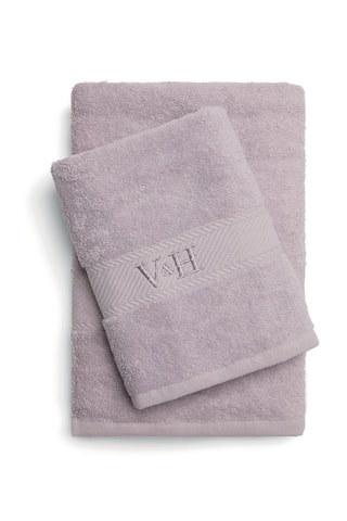 Toalla de mano y toalla de baño Nuage - Lila - 50 x 100 cm y 70 x 140 cm