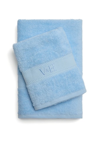 Toalla de mano y toalla de baño Nuage - Azul ­- 50 x 100 cm y 70 x 140 cm