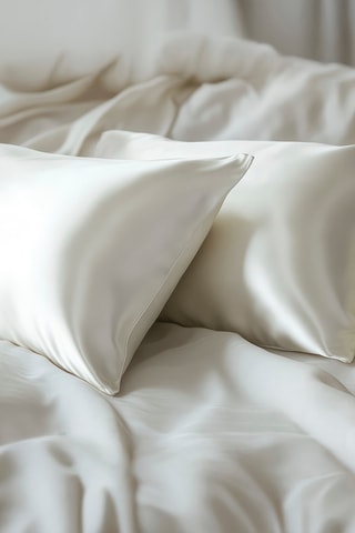 Funda de almohada de seda - Blanco