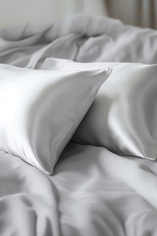 Funda de almohada de seda - Plateado