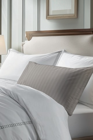 2 fundas de almohada de satén de algodón 79 hilos/cm² Douceur royale - Gris