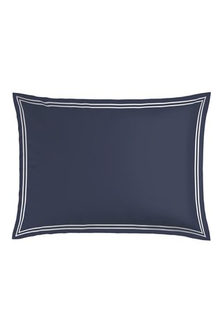 2 fundas de almohada de satén de algodón 79 hilos/cm² Cannes - Azul oscuro