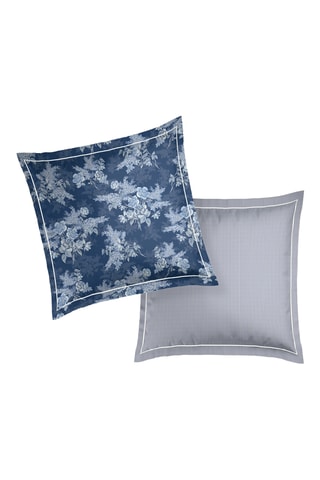 2 fundas de almohada de satén de algodón 79 hilos/cm² - Azul