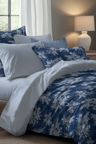 2 fundas de almohada de satén de algodón 79 hilos/cm² - Azul