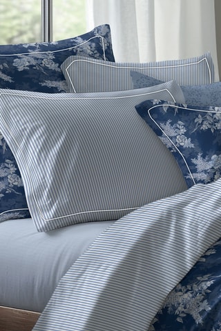 2 fundas de almohada de satén de algodón 79 hilos/cm² - Azul