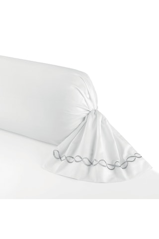 Funda de almohada de satén de algodón 79 hilos/cm² Douceur royale - Blanco