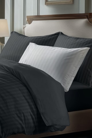 Sábana bajera de satén de algodón 79 hilos/cm² Liso - Negro