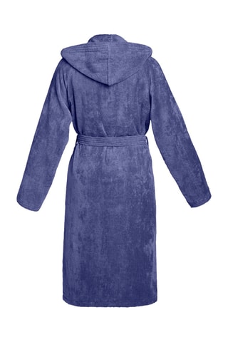 Albornoz de terciopelo con capucha Uni - Azul grisáceo
