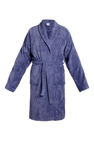 Albornoz de terciopelo Uni - Azul grisáceo